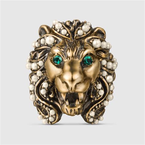 silver womens gucci ring|female gucci lion ring.